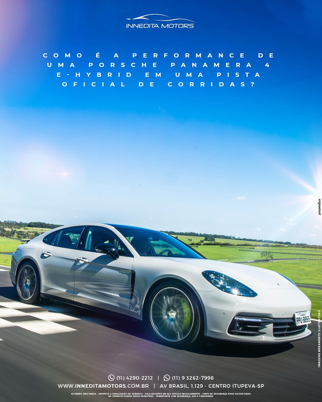 Como é a performance de uma Porsche Panamera 4 e-Hybrid em uma pista oficial de corridas?